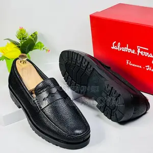 Salvatore Ferragamo Leather Black Two Tone Men’S Loafers