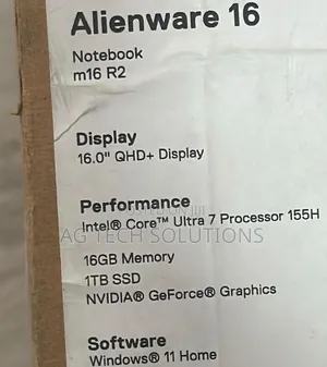 New Laptop Alienware M16 R2 16GB Intel Core Ultra 7 SSD 1T