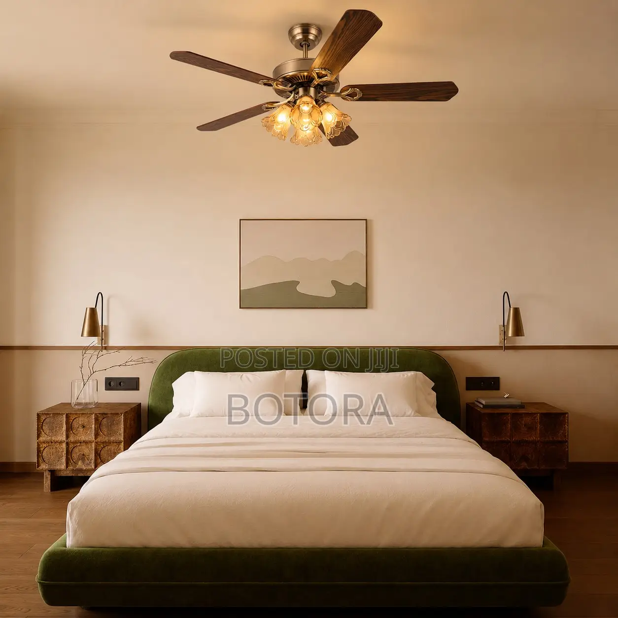 48-Inch 5 Long Blades Ceiling Fan Light Remote – Modern Silent