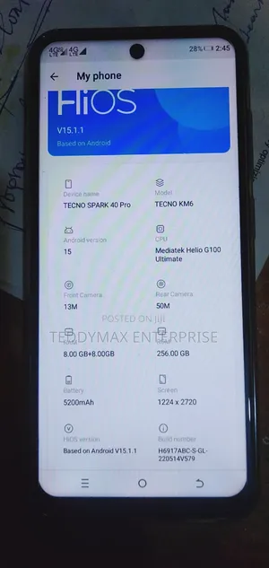 Tecno Spark 40 Pro 128 GB Black