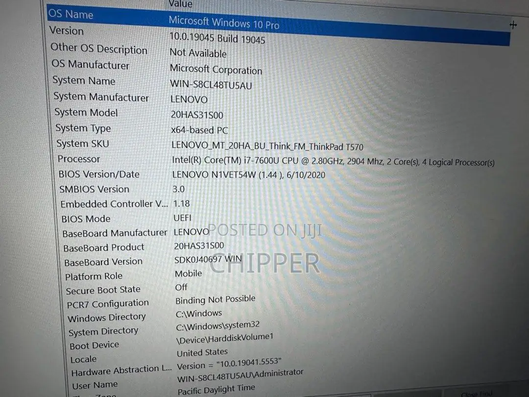 Laptop Lenovo ThinkPad T570 8GB Intel Core i7 SSD 256GB