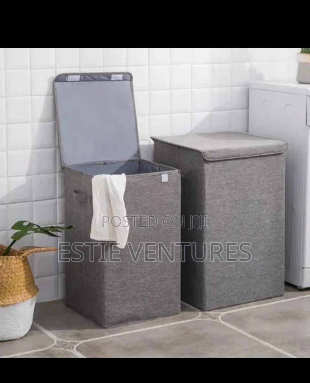 Foldable Gray Laundry Hamper