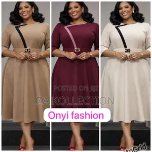 Women's Round Neck Simple Office Dress