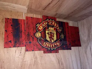 Real Cloth Manchester United Football 5 Panels Wall Arts Canvas Frame