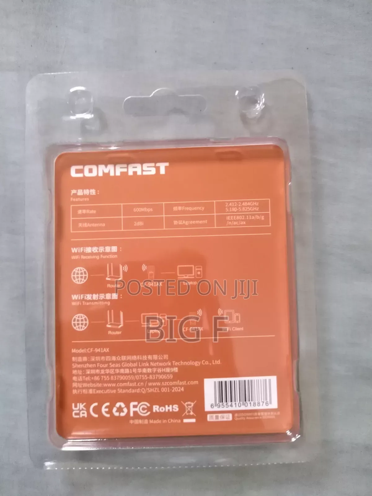 Comfast Ax 600 600mbps Dual Band Usb Wifi6 Adapter - Usb Wifi Dongle