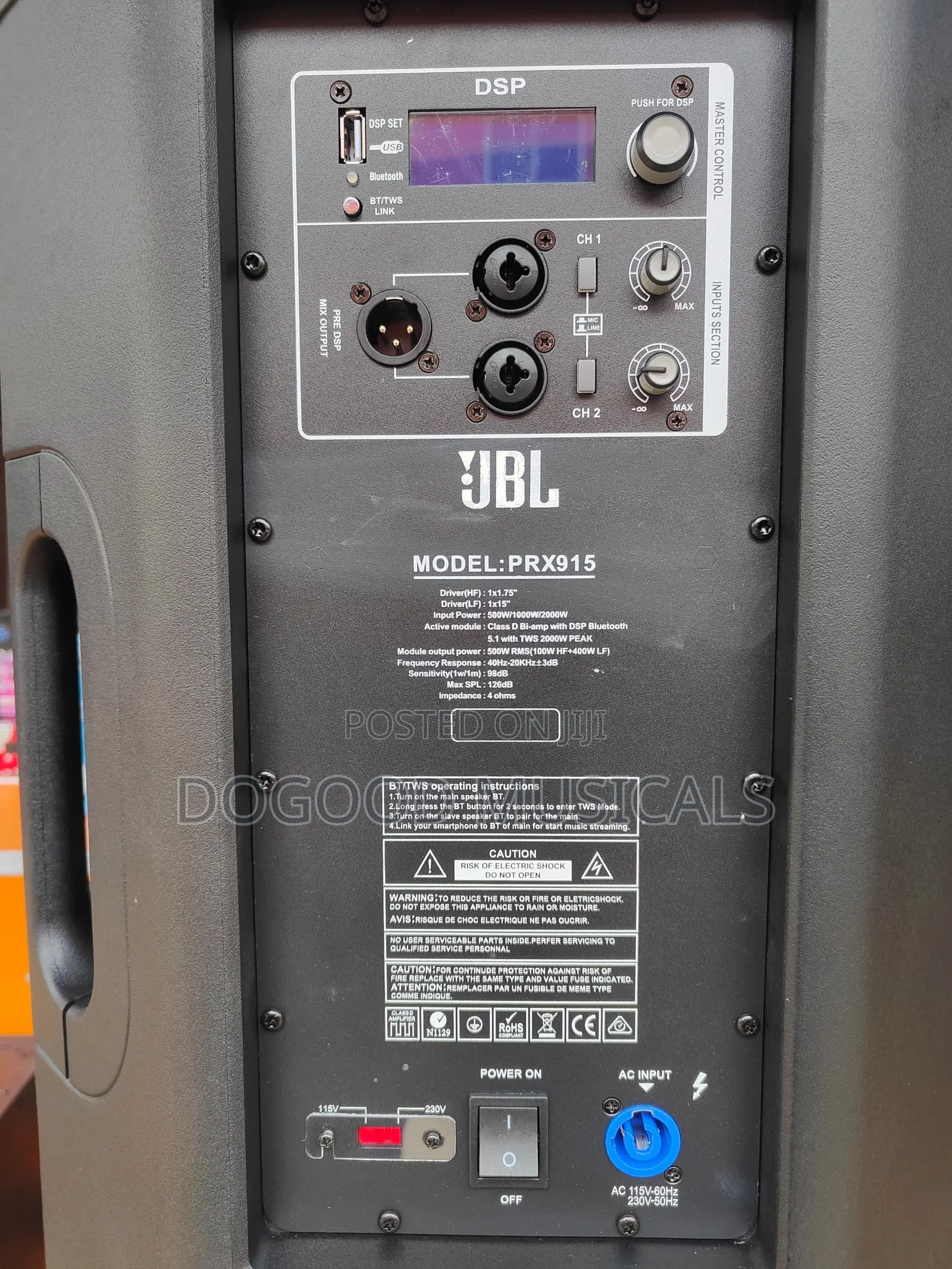 JBL PRX-915 Two-Way 15inchs Active Speakers(Monitor Pair)