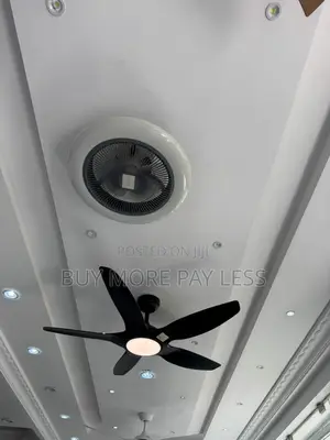 Matte Black 5-Blade Ceiling Fan With an Integrated Led Light Kit.