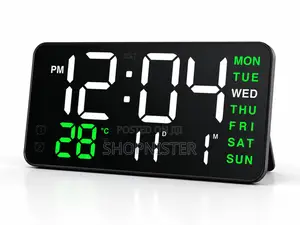 Led Digital Clock – Large Display With Temperature,