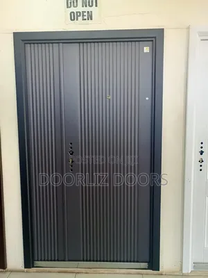 Gray Quality Metal Security Door With Accessories