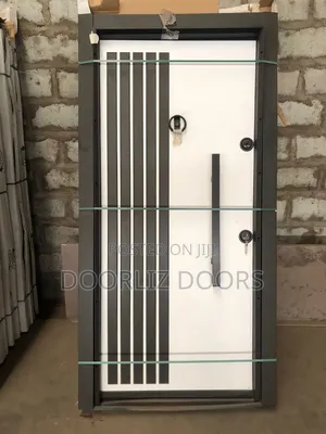 Black and White Turkish Double Lock Security Door Single