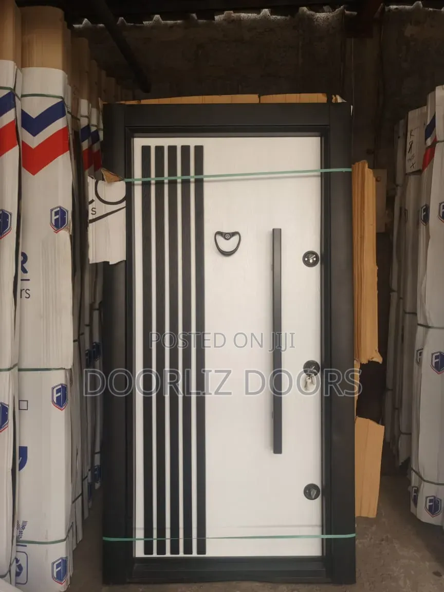 Black and White Turkish Triple Lock Security Door Single