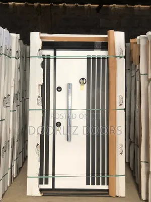 Black and White Turkish Double Lock Security Door