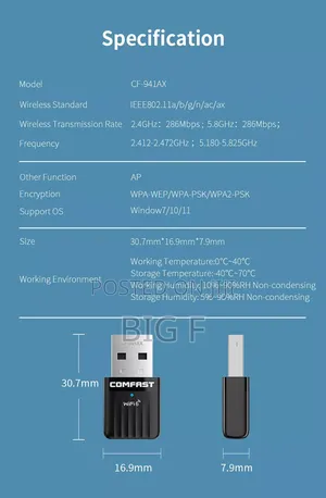 Comfast Ax 600 600mbps Dual Band Usb Wifi6 Adapter - Usb Wifi Dongle