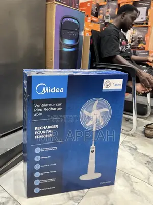 Check Out Durable Midea 18” Rechargeable Fan 