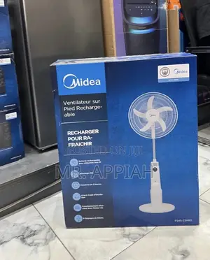 Order Midea 18” Rechargeable Standing Fan(White)Led Light 