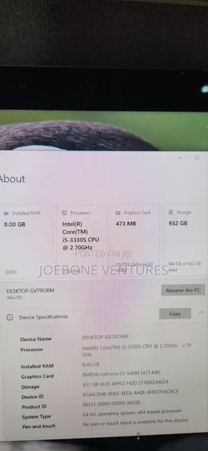 Desktop Computer Apple iMac 8GB Intel Core i5 HDD 1T