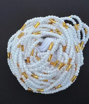 White and Gold Waist Beads