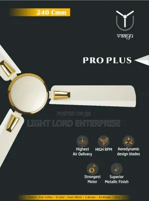 Gold and White Crompton Ceiling Fan