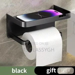 Toilet Roll Holder With Top Shelf