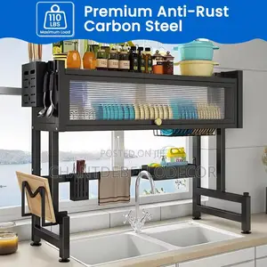 Above Sink Dish Rack Cabinet Space Saving Tier Adjustable