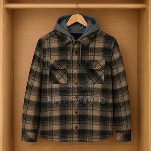 Sherpa-Lined Flannel Hoodie /Sherpa-Lined Flannel Shirt Jacket