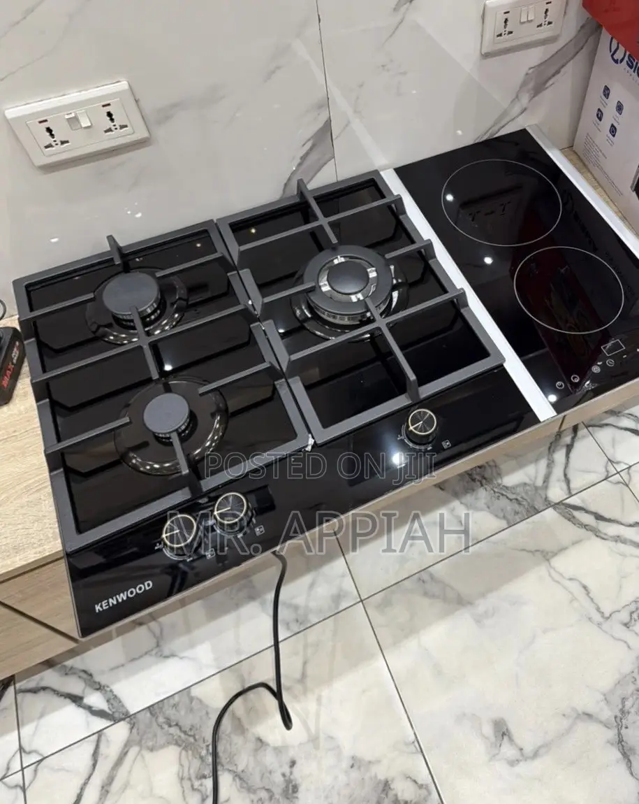 Get Unique Kenwood 90cm 4 + 3 Tempered Glass Hob(Black)