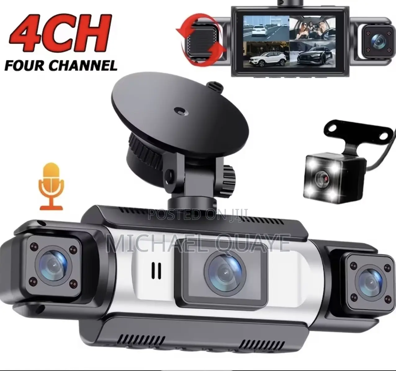 Car Dash Cam With a Genuine 4-Channel Setup