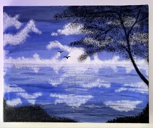 Hand-Painted Beautiful Breath-Taking Water Landscape.