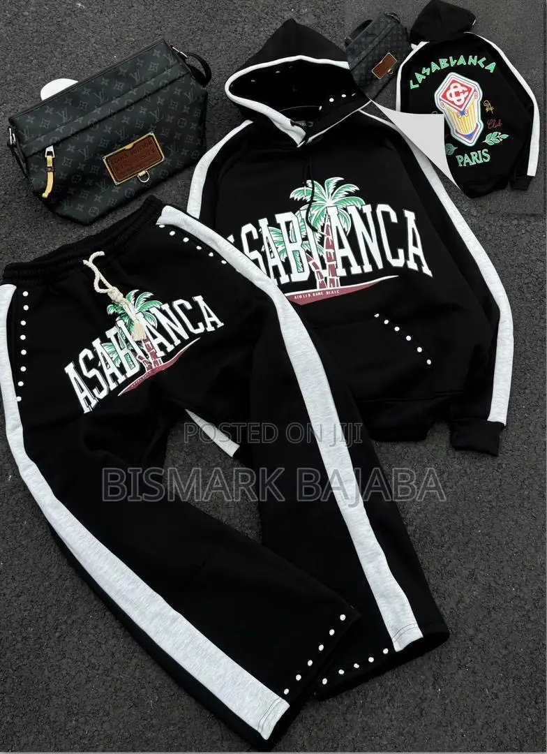 Casablanca Men’S Hoodie Joggers Tracksuit Set
