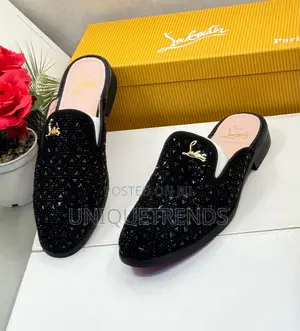 Executive Christian Louboutin Suede Leather Half Shoe (Black)