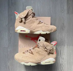 Travis Scott Air Jordan 6 Retro "British Khaki Promo Sample" Sneakers