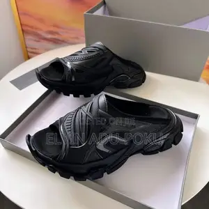 Solid Balenciaga Rubber Track Sandals in Different Colors , Swipe >