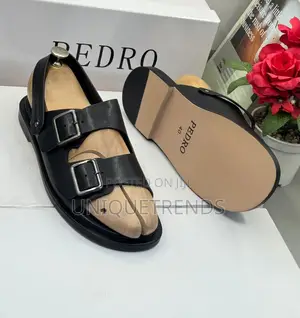 Quality Pedro Leather Sandals (Black)