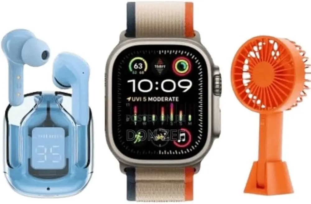 D96 Plus Smartwatch 3-in-1 Gift Set – 2.02" Hd Touch Screen –