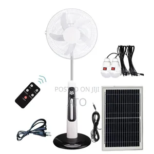 Rechargeable Fan With Two Lights Bulbs and Solar Panel