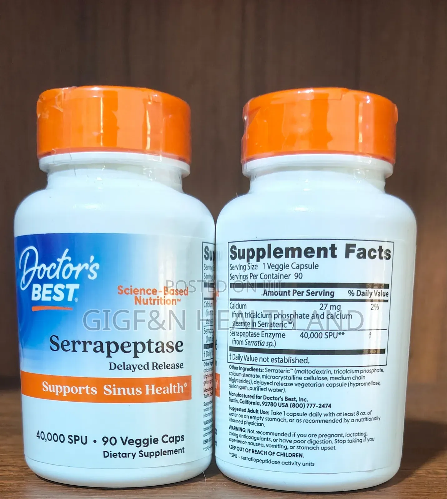 Serrapeptase, 90 Veg Capsules, 40, 000 Spu