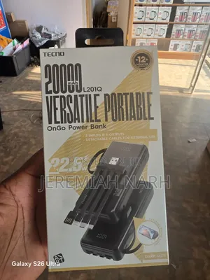 Tecno 20000mah Versatile Portable Power Bank