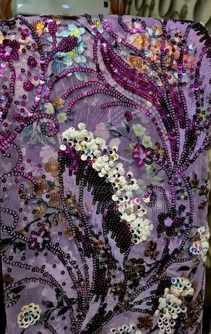Beautiful Embellished Purple Sequin Lace