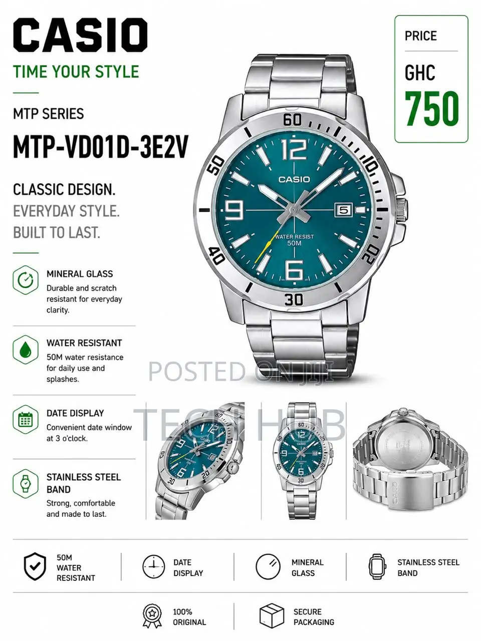 Casio Watch MTP-Vd01d