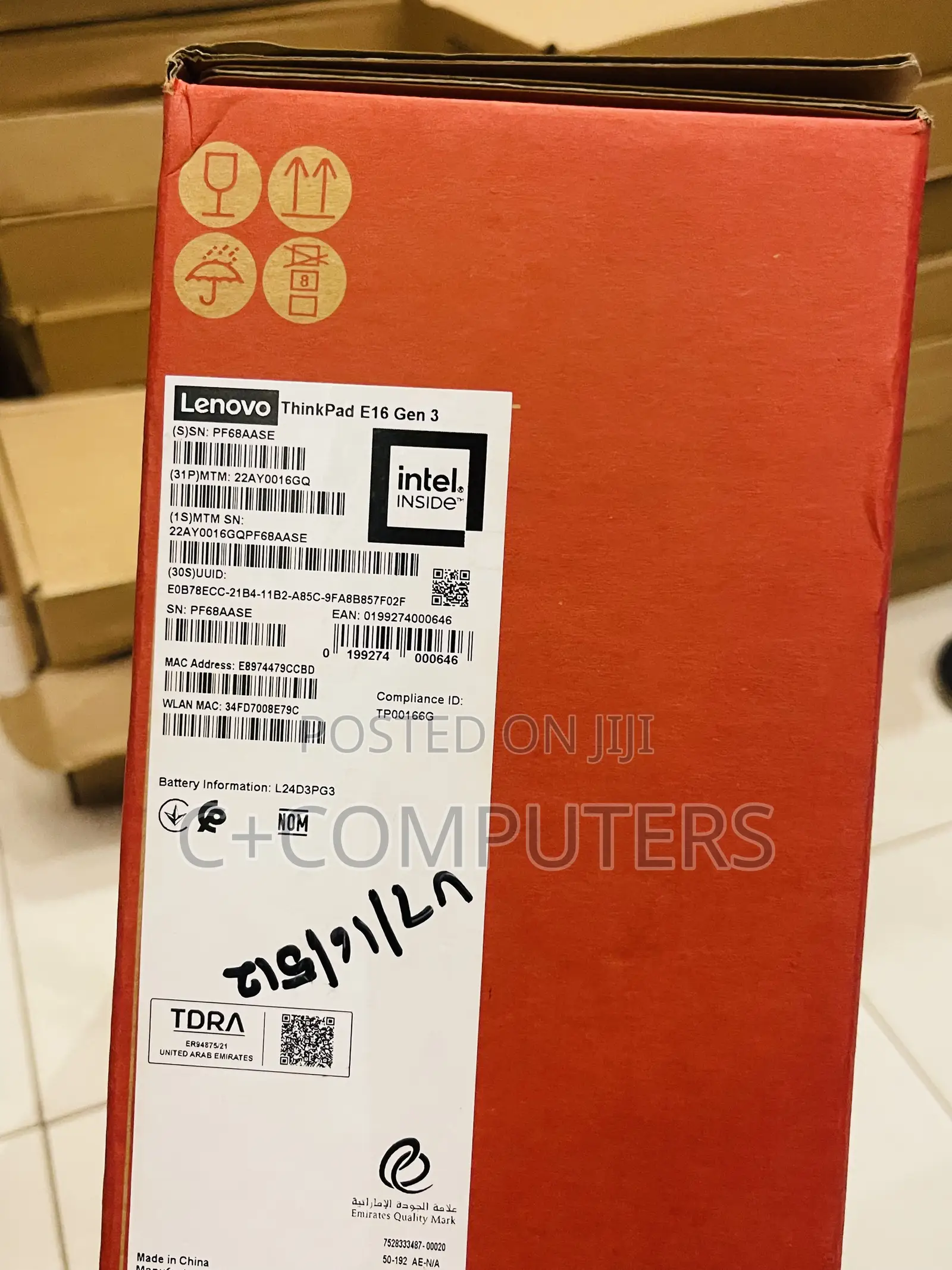 New Laptop Lenovo ThinkPad E16 Gen 3 16GB Intel Core Ultra 7 SSD 512GB