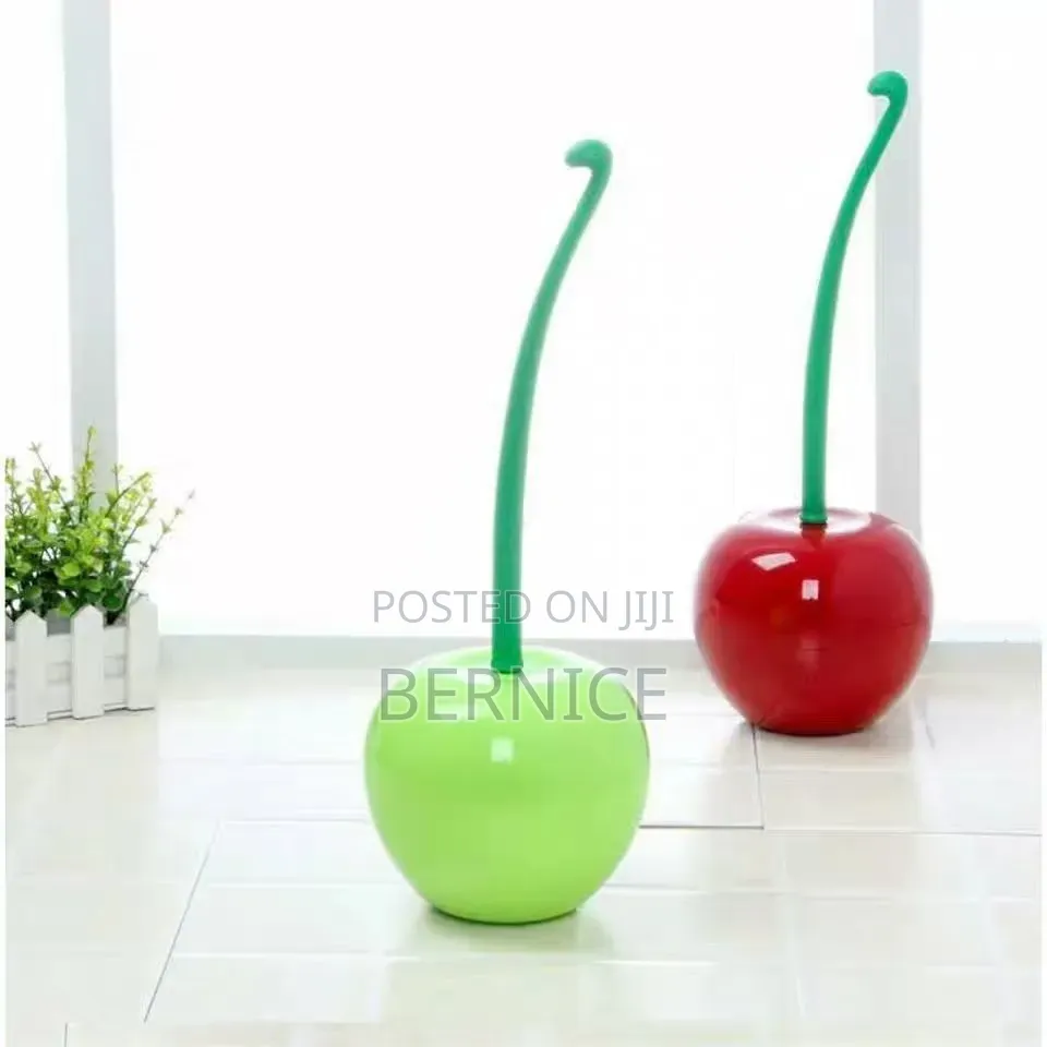 Cherry-shaped Toilet Brush With Holder