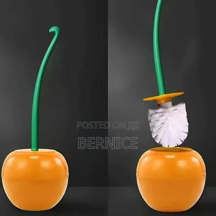 Cherry-shaped Toilet Brush With Holder