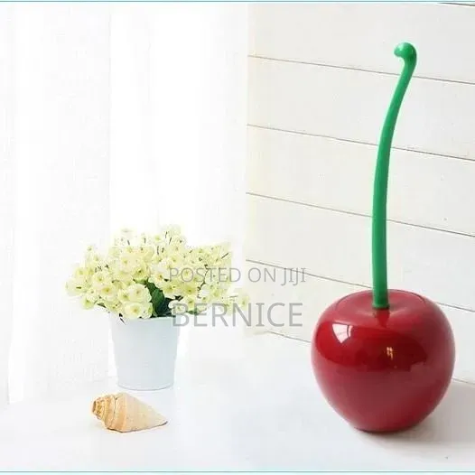 Cherry-shaped Toilet Brush With Holder