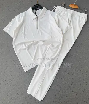 Men’S Quality Zipper Polo Top and Down Set