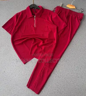 Men’S Quality Zipper Polo Top and Down Set