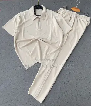 Men’S Quality Zipper Polo Top and Down Set