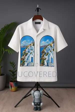 White Short-Sleeved Button-Up Shirt