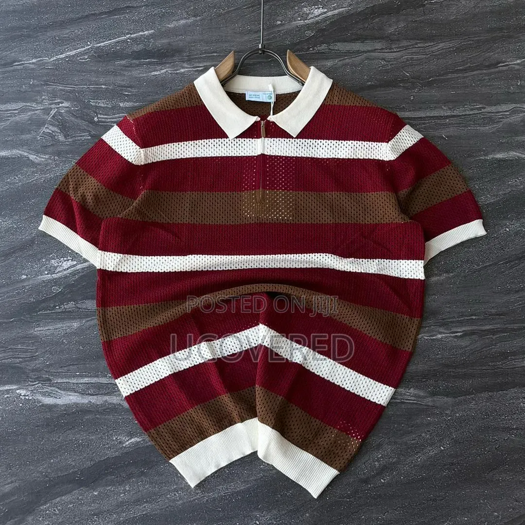 Textured Knit Polo Shirts