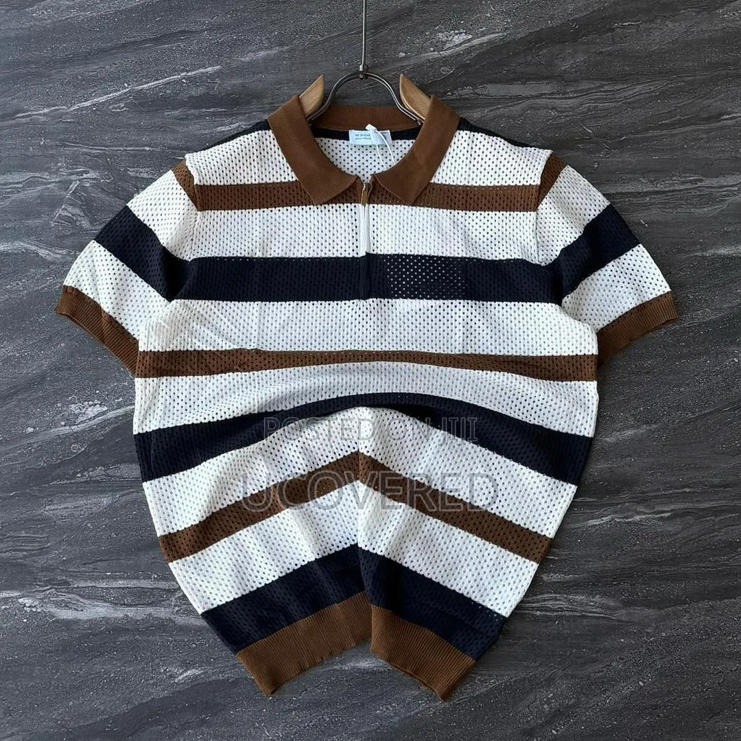 Textured Knit Polo Shirts