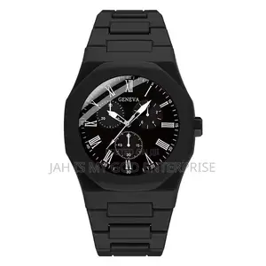 Geneva Luxury Men's Quartz Watch - Black